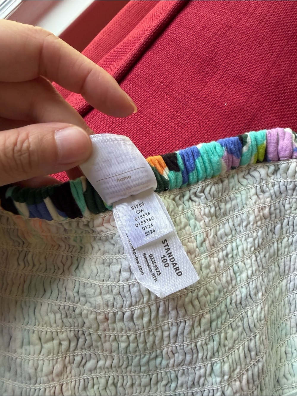 Hanna Andersson Pastel Smocked Dress with Bright Trim - Picture 4 of 5
